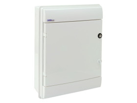 Rozdzielnica hermetyczna podtynkowa 24 modułowa 1x24M drzwi białe z zamkiem IP65 RHp-24/ZB 36.242 ELEKTRO-PLAST