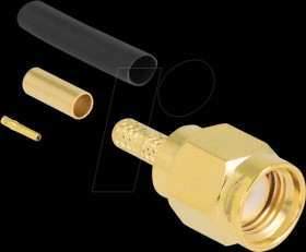 91788 RP-SMA plug for crimping RG-174 / RG-316 with matching shrink tu