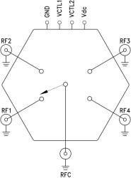 GaAs MMIC SP4T Non-Reflective Switch, DC - 20 GHz