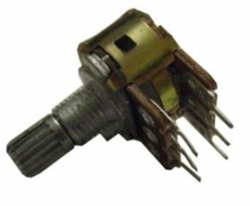 Potencjometr obrotowy A [log.] 2x100k, L=15mm