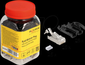 66990 RJ45 Modular Plug, Cat.6a, 25 pieces