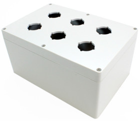 PC push button enclosure, (L x W x H) 241 x 160 x 119 mm, light gray (RAL 7035), IP66, 1554PB6B