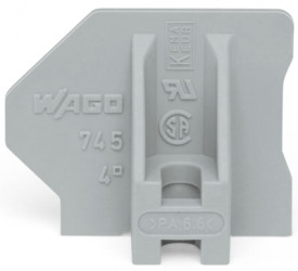 End plate, with flange for connection terminal, 745-145