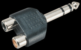 6.3 stereo jack plug to 2x RCA connector.