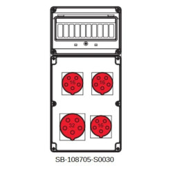 Rozdzielnica 1x5x32A 3x5x16A INA=32A IP54 SB-108705-S0030-54