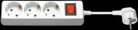 51083 Power strip, 3-way, white, 3-m cable, switch