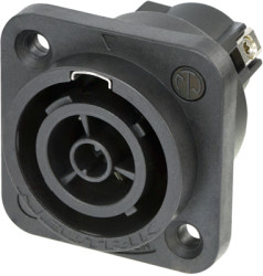 Panel socket, 3 pole, screw mounting, screw connection, 2.5 mm², black, NAC3FPX-ST-TOP