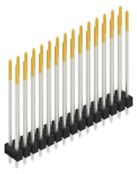 Pin header, 30 pole, pitch 2.54 mm, straight, black, 10055920