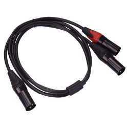 XLR Male Plug to 2 XLR Male Plug Splitter 1m