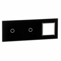 Livolo CZARNY PANEL SZKLANY 1+1+ MIEJSCE NA GNIAZDO 7011G-62