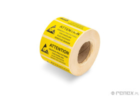 Etykieta samporzylepna "ATTENTION" 76x38 mm (1000 szt.)