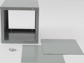 Steel enclosure, (L x W x H) 152 x 152 x 152 mm, gray (RAL 7046), IP32, 1415D