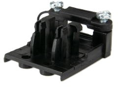 Strain relief, 3 pole, black, for fuse terminal, 163/ 3 ZEL EV