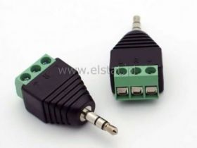 Jack 3,5 WTYK stereo z kostką montażową; 3P