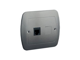 AKORD Gniazdo telefoniczne RJ11 aluminiowy metalik ATF1/26 KONTAKT SIMON