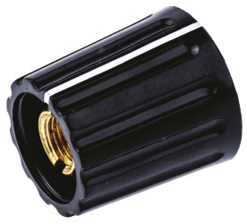 Pokrętło potencjometru oś: 6mm średnica: 14.7mm Zacisk śrubowy Plastik Czarny RS PRO