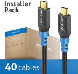 FI-U400-010-PCK USB 20 Gb/s cable, C plug, 1.0 m, pack of 40