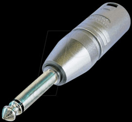 NA2MP Neutrik XLR plug adapter, 6.35 mm jack plug mono