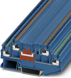 Through terminal block, push-in connection, 0.14-1.5 mm², 4 pole, 9 A, 6 kV, blue, 3210357