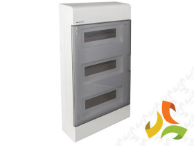 Rozdzielnica natynkowa 36 modułowa 3x12M drzwi transparentne IP40 SRn-36 3x12 N+PE 1.36 ELEKTRO-PLAST