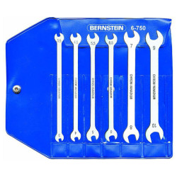 Bernstein 6-750 Special Double Open-Ended Wrench Set In Plastic Case - 6 Piece