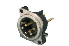 XLR panel plug, 3 pole, gold-plated, NC3MBV-E