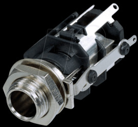 RJ5VM-S Jack socket 1/4, 5-pin, vertical, soldering lugs
