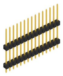 Pin header, 15 pole, pitch 2.54 mm, straight, black, 10051166