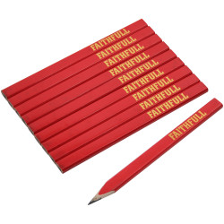 Faithfull FAICPR10FSC FSC Carpenter&#x27;s Pencils - Red / Medium (Pack 10)