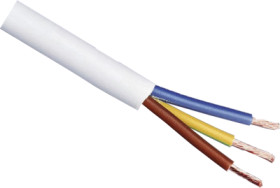 PVC sheathed cable H05VV-F 3 G 0.75 mm², unshielded, white, H05VV-F 3G0,75 WEISS