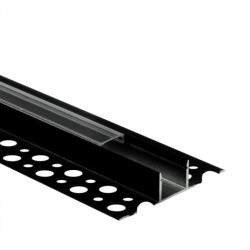 Profil GN01 natynkowy czarny + klosz transp. 1m