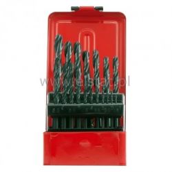 Zestaw wierteł do metalu 19szt 1,0-10,0mm czarne