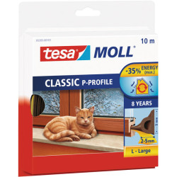 tesa&#xAE; 05395 Classic P Profile Rubber Sealing Insulation Brown 9mm x 10m