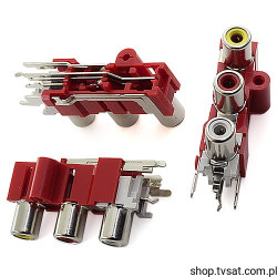 JPJ6411-01-423-RF 3 x Cinch Socket_YRW THT HOSIDEN