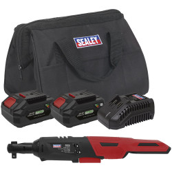 Sealey CP20VRWKIT Cordless Ratchet Wrench 3/8&quot;Sq Drive Kit 20V SV20 - 2 Batt
