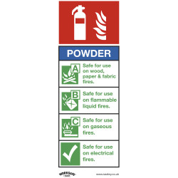 Worksafe SS52V10 Safety Sign Powder Fire Extinguisher - Self-Ad Vinyl PK10