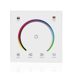 Panel LED sterownik RGB/RGBW naścienny biały do puszki kwadrat.