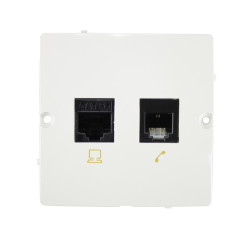 Gniazdo komputerowo-telefoniczne RJ11+RJ45 białe BMF5T.02/11 Simon Basic Kontakt-Simon