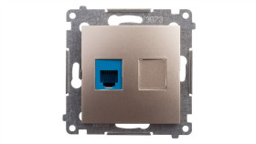 Simon 54 Gniazdo Telefoniczne Pojedyncze Rj12 Złoty Mat Dt1.01/44