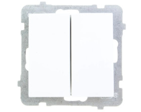 AS Przycisk podwójny zwierny biały ŁP-17G/m/00