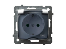 KARO Gniazdo pojedyncze z uziemieniem schuko IP44 zaciski gwintowe biały GPH-1SS/m/00/d OSPEL