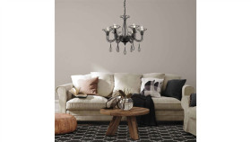 Nowoczesny Żyrandol Świecznik Tarragona Czarny Do Designerskiego Salonu...