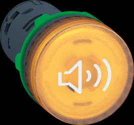 XB5KS2B8 Harmony buzzer, illuminates yellow, diameter 22 mm, 24 V AC/DC