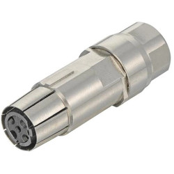 Socket contact insert, M12, D coding, 4 pole, unequipped, crimp connection, 09148812406