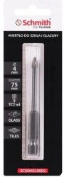 Wiertło do szkła gresu ceramiki glazury 4mm otwornica HEX Schmith