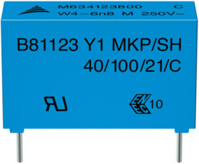 MKP suppression capacitor, 1 nF, ±20 %, 500 V (AC), PP, 15 mm, B81123C1102M000