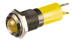 Lampka kontrolna do montażu panelowego 24V, Żółta 14mm LED Czarny Końcówka lutownicza CML Innovative Technologies