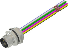 Złącze wielostykowe przemysłowe 12-pinowe M12, panelowe Wtyczka RS PRO