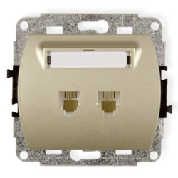 TREND Gniazda telefoniczne podwójne 2xRJ11, 4-stykowy złoty 6GT-2