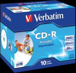 43325 Verbatim CD-R 700 MB/80 min, 10x, printable